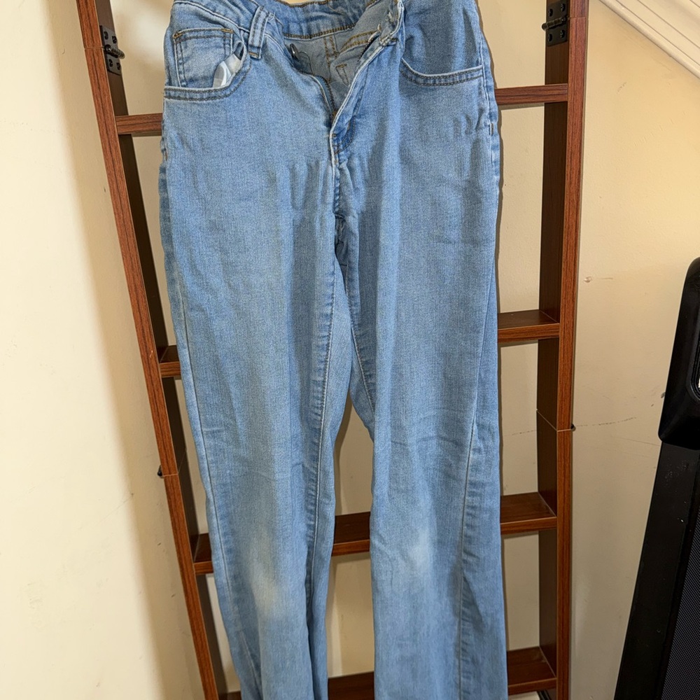 SHEIN Light Blue Denim Jogger Jeans